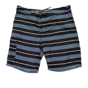 J. Crew Mens Blue Striped Swim Trunks Size 32